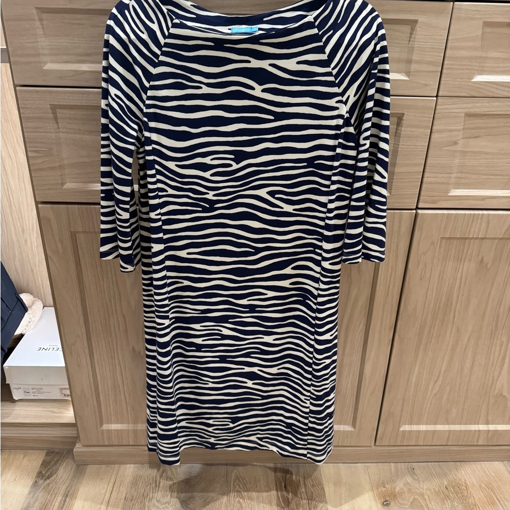 J. McLaughlin Blue and White Sheath Dress